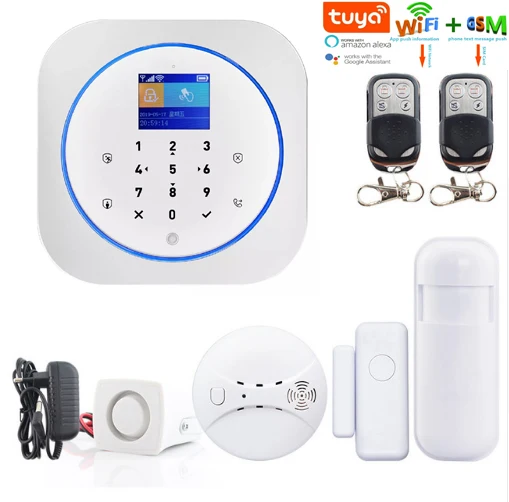 

Yobang Secur Tuya APP Control Wireless WIFI GSM SMS Home Security Alarm system Smoke Fire Alarm Sensor Russian French Spanish