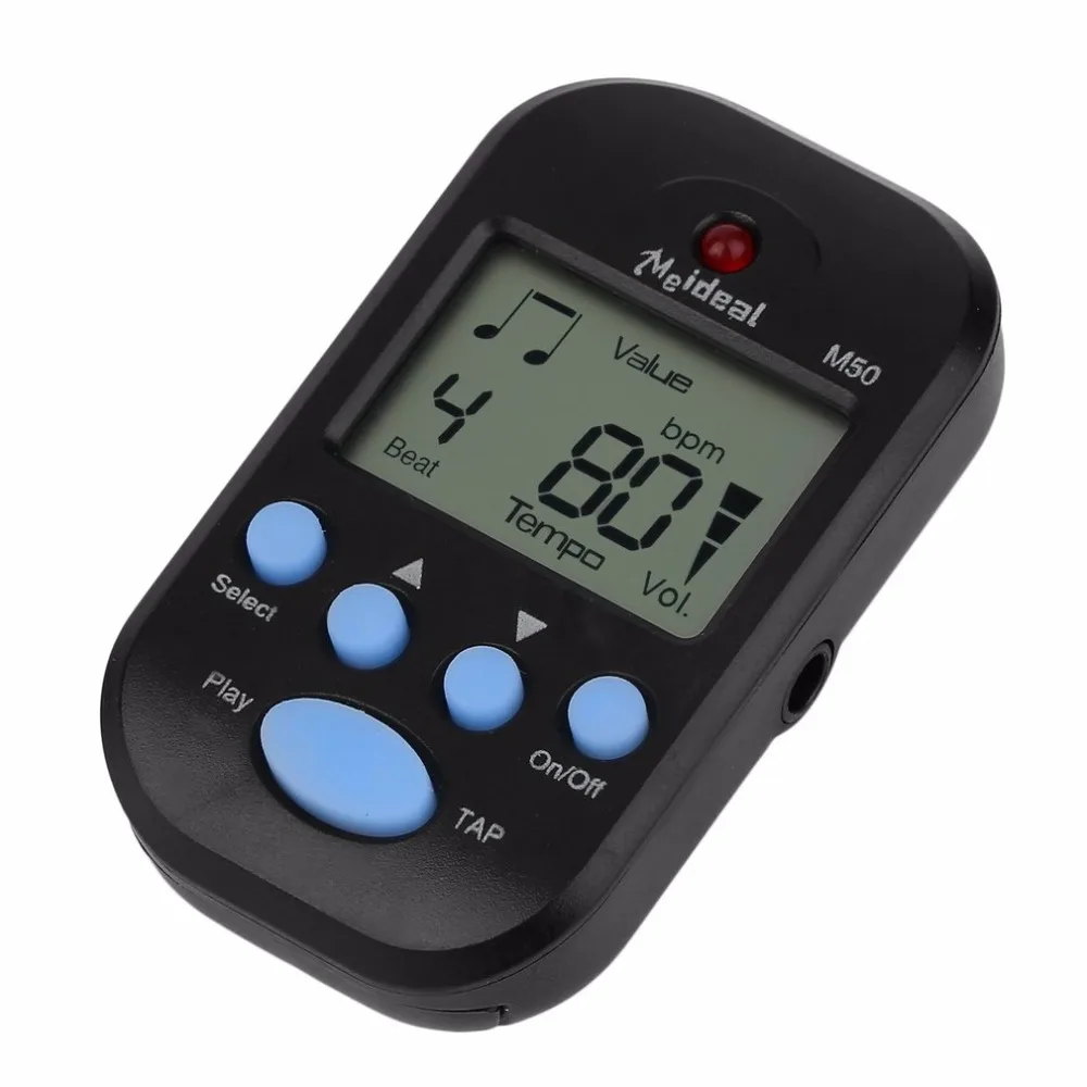 

Hot sale Clip-On Lightweight & Portable Mini LCD Digital Beat Tempo Metronome with Clear LCD Screen and Cell Battery Black