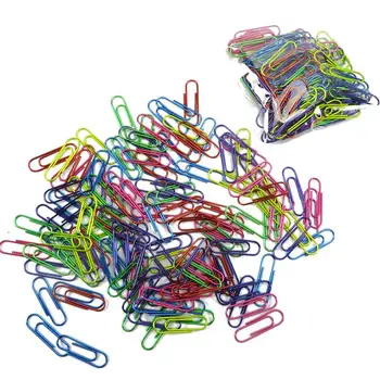 

600pcs Colorful Paper Clip 28mm Plastic Coated Metal Paper File Clips for Classroom Office School (Random Color)
