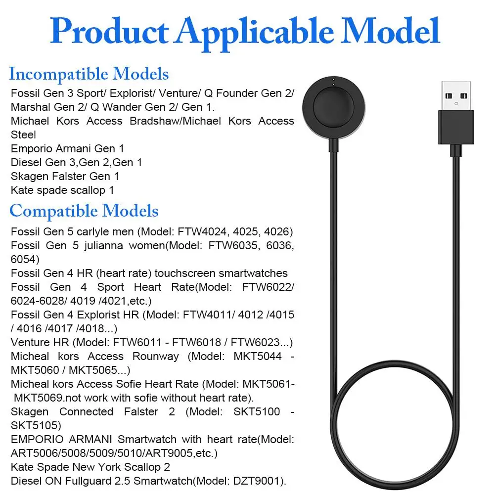 Для Fossil Gen 4 Gen 5 зарядное устройство usb зарядный кабель Беспроводная зарядная док-станция для Fossil skgen Falster 2 Scallop 2, дизельное зарядное устройство