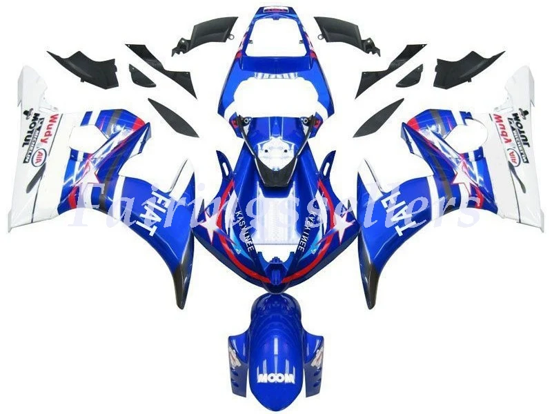 

New ABS plastic fairings Fit for Yamaha fairings YZFR6 2003 2004 2005 bodywork fairing YZF R6 03 04 05 custom Blue and white