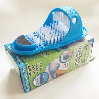 

1pair Plastic Remove Dead Skin Massage Slipper Foot Scrubber Bath Shoe with Brush Household Bathroom Foot Cleaning Brush Slipper