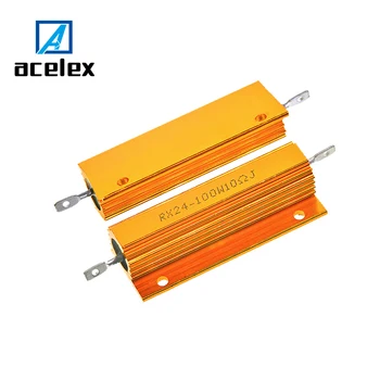 

100W Aluminum Power Metal Shell Case Wirewound Resistor 0.01 ~ 100K 0.05 0.1 0.5 1 2 4 6 8 10 20 100 150 200 300 500 1K 10K ohm