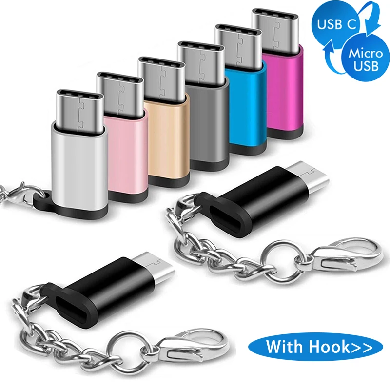 Брелок usb type-C штекер для Micro USB Женский USB C зарядный адаптер данных разъем для Nexus 5x Xiaomi Huawei; Lenovo Zuk Z2 Pro