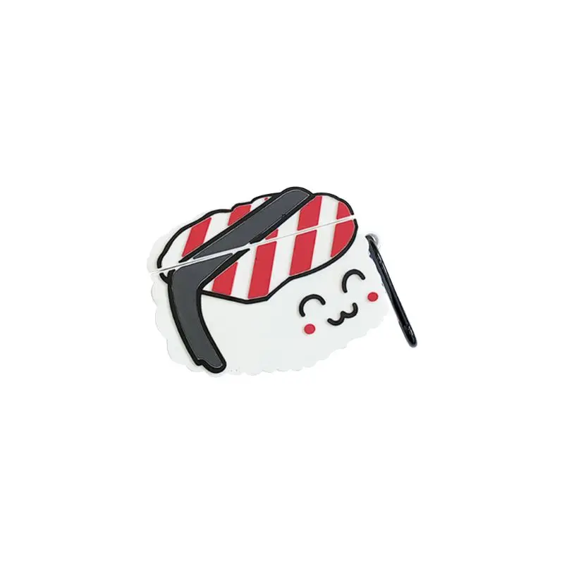 

Unique Sushi Protective Case Silicone Cover with Carabiner for Airpods 1/2 Kit for smart watch