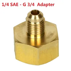 SAE Auto Car Air Conditioner Adapter Refrigerant Bottle Adapter For R134A 1/4SAE G3/4 HVAC Systems Part 1/4