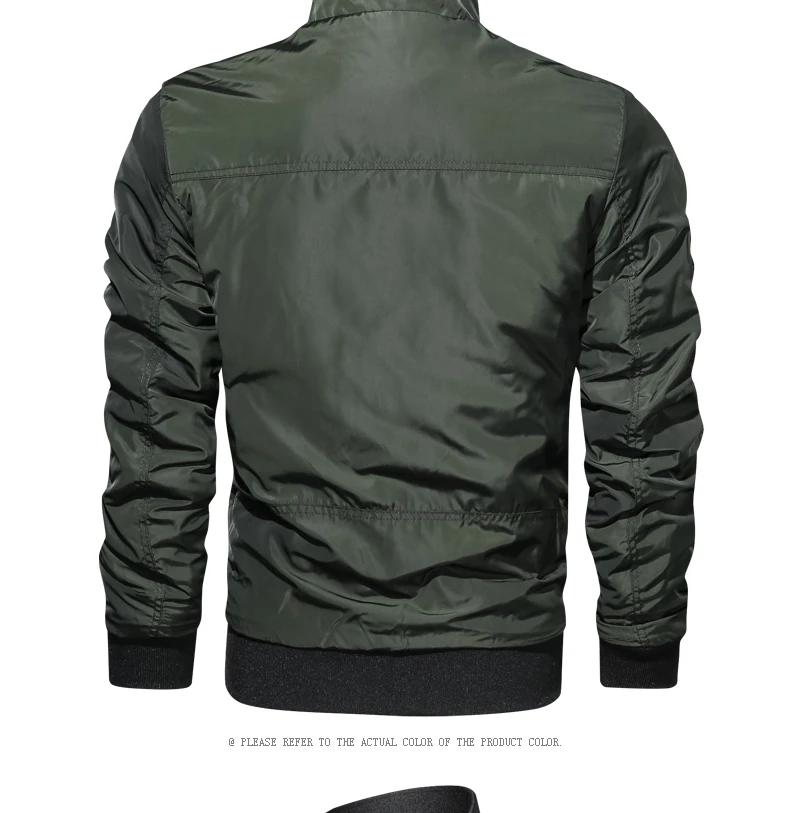 Winderbreaker Jacket גברים מוצק צבע צווארון עומד Tatical מעיל זכר עמיד למים גברים בגדי Streetwear אופנה מזדמן מעיל גבר