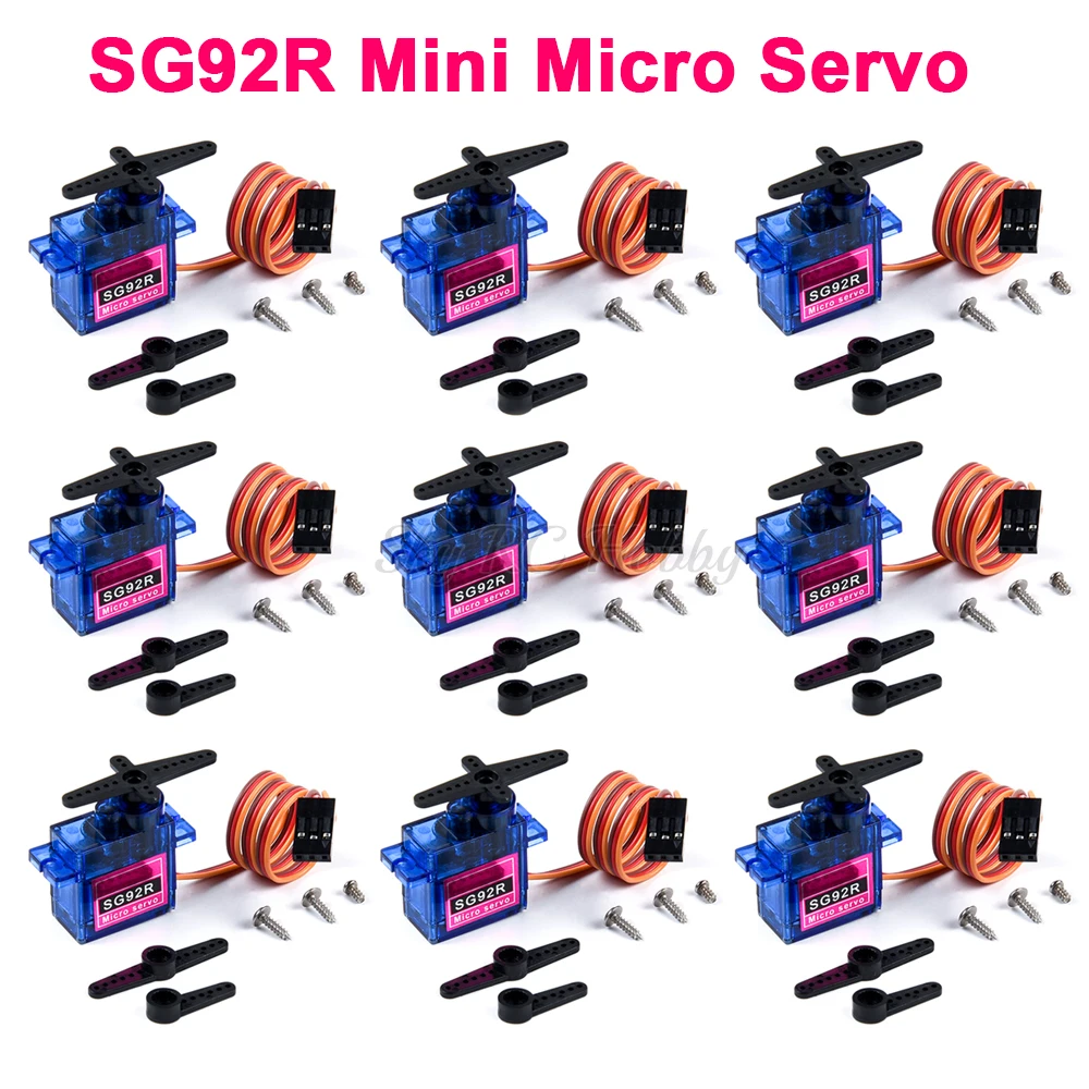 Сервоприводы SG92R Mini Micro Servo 9g 100 кг для радиоуправляемых самолетов вертолетов