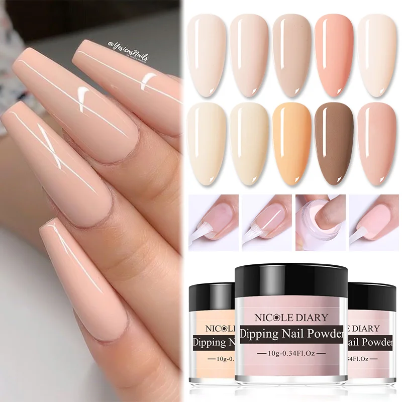 Nail Powder Nail Glitter Nail Pigment Nail Decoration Nail Decorations Nail Powder Set NICOLE DIARY Color Dipping Nail Powder