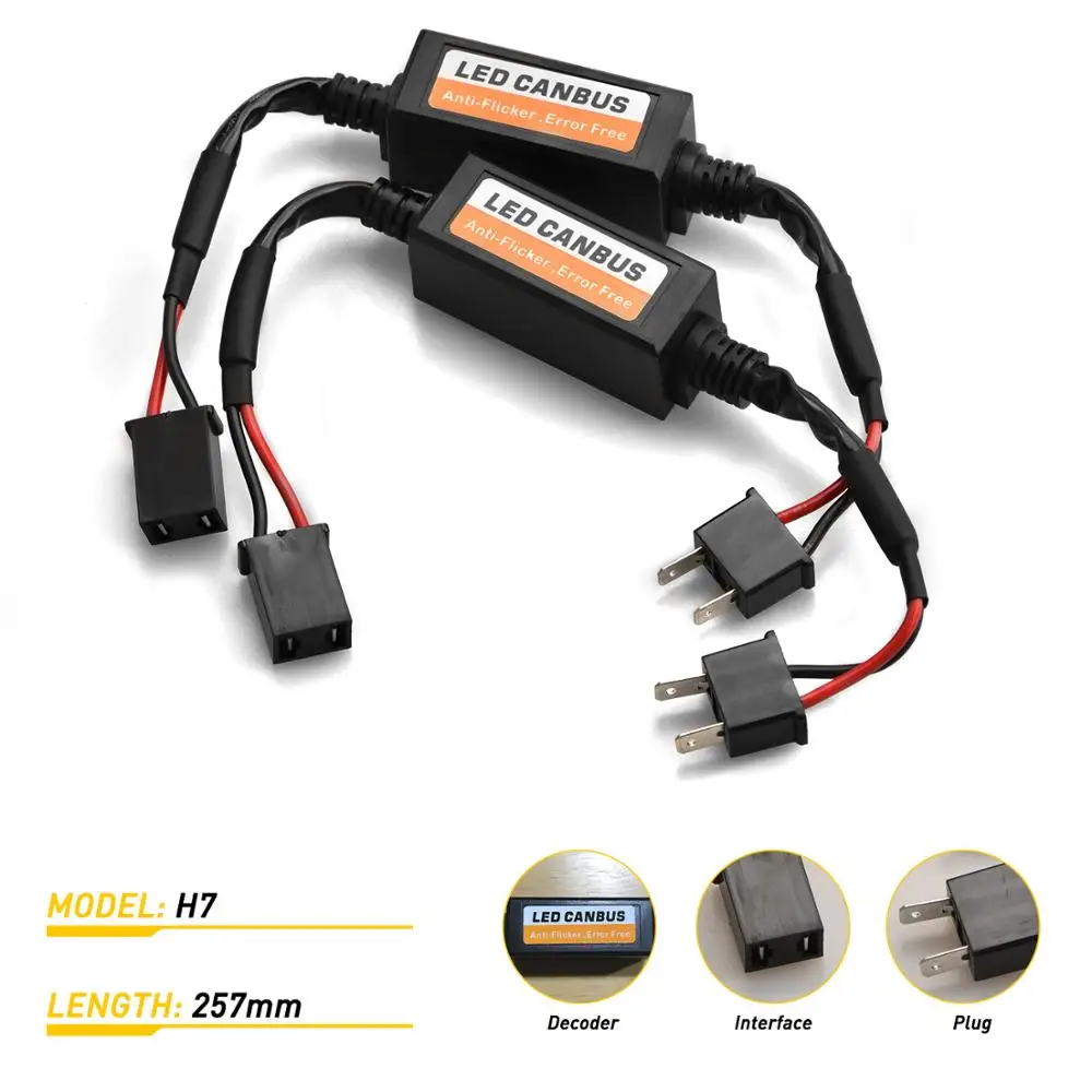 Auxito H7 светодиодный Canbus декодер для автомобилей светодиодный фары H8 H11 9005/HB3 9006/HB4 H4/9003 Предупреждение компенсатор ошибок нагрузочный резистор