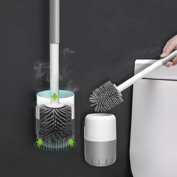 

TPR Toilet Brush And Holder Wall-mounted Long Handle Cleaning Toilet Brush Holder Set Household Bathroom Accessories set