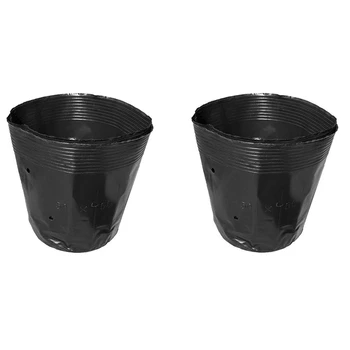 

200 Pcs Nursery Pot Plastic Plant Pots Nursery Seedlings Pots Seed Starting Pots, 100 Pcs 6.5X6.5cm & 100 Pcs 10X10cm