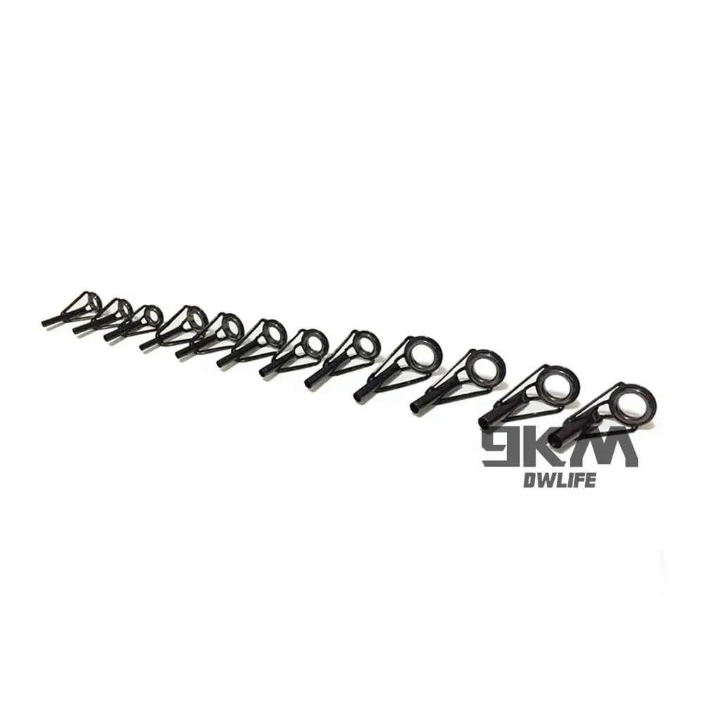3Pcs Fishing Rod Tip Guides Repair Kit Stainless Steel Frames Ceramics Rings Black Rod Building Guide Eye Building Repair 6#~16#