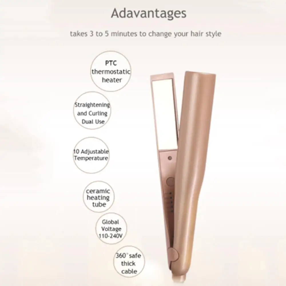 

Professional Hair Straightener Irons High Temperature Wide Plates Keratin Straightening Styling Tool Titanium Flat Iron LED