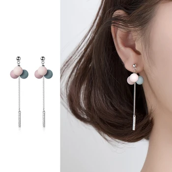 

Mocanie Sweet Lovely Balloon Twinkling Zircon Short Stick Tassel 925 Sterling Silver Drop Dangle Earring for Women Fine Jewelry