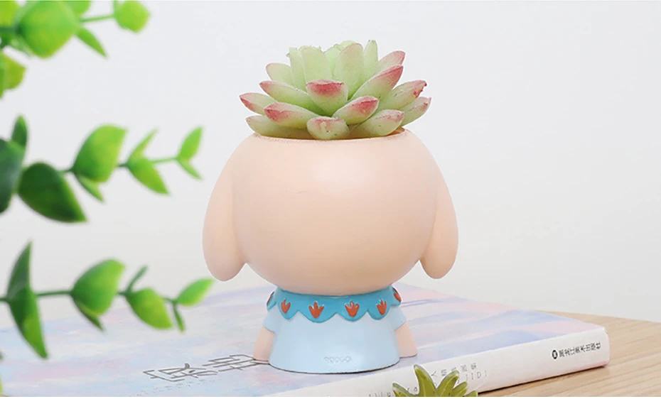 Мультфильм Maneki Neko цветочный горшок мальчик девочка портрет цветок плантатор суккулент горшок для оформления дома кошка кролик животное орнамент