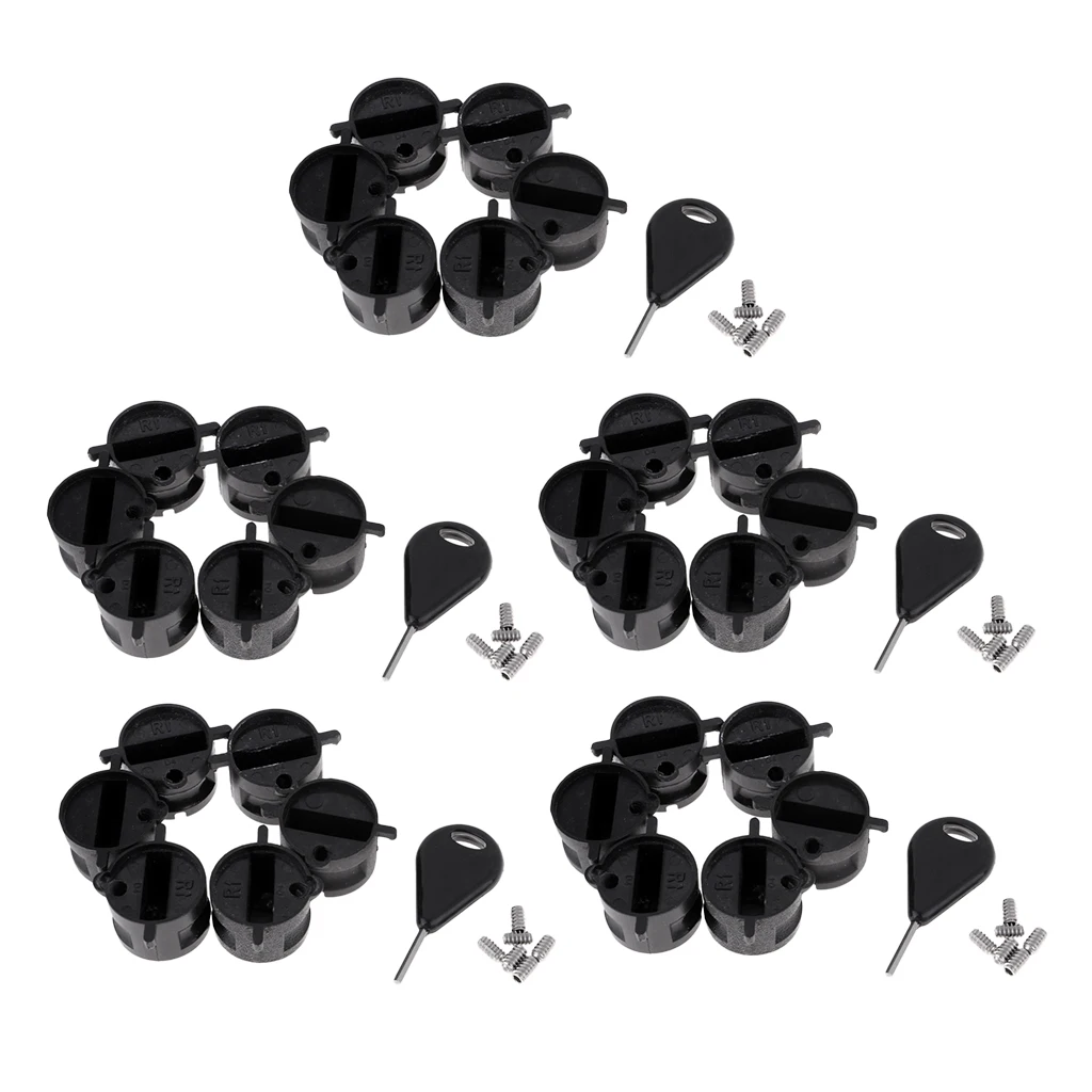 30 Pcs Fin Plug With Grub Screws Plastic Surfboard Fin Box With A Fin Key