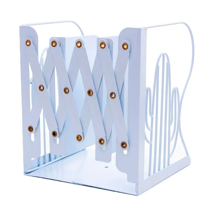 

Cactus Metal Retractable Bookends Support Stand Holder Shelf Bookrack Organizer