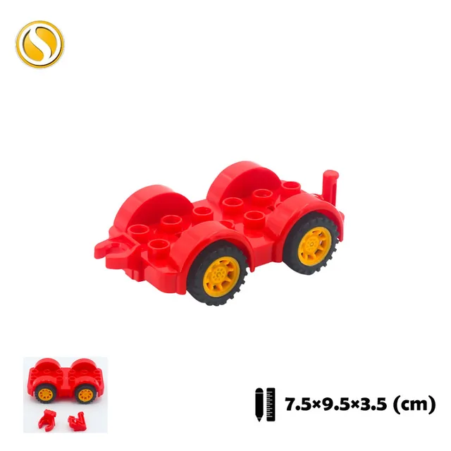 Trailer Car model Airplane Big Building Blocks Vehicle Accessory Compatible Classic Assemble Bricks Children DIY Toys Girl Gift CHE039-hong