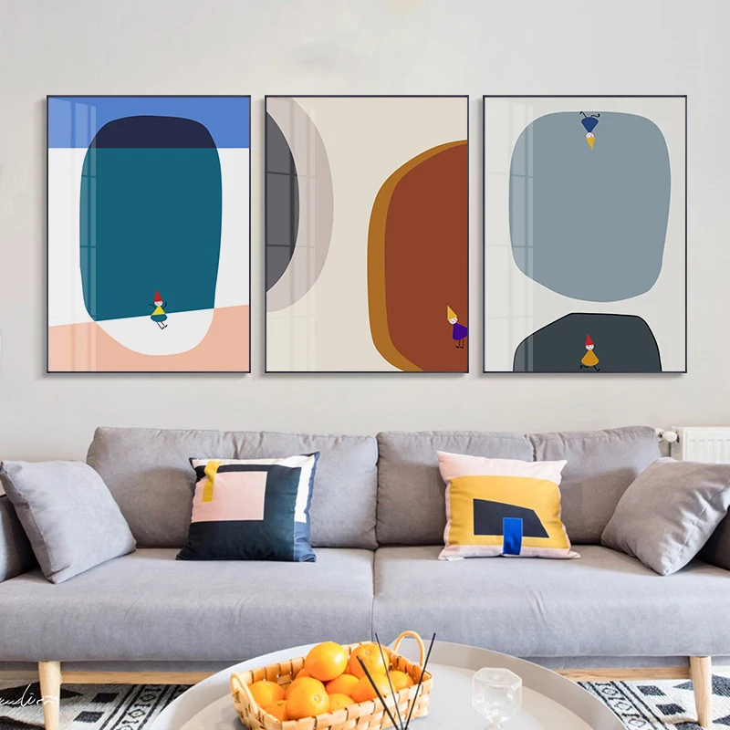 

Morandi marble cute cartoon figure Posters Nursery Prints Wall Art Canvas Painting Nordic Picture for Kids Room Home Decoration