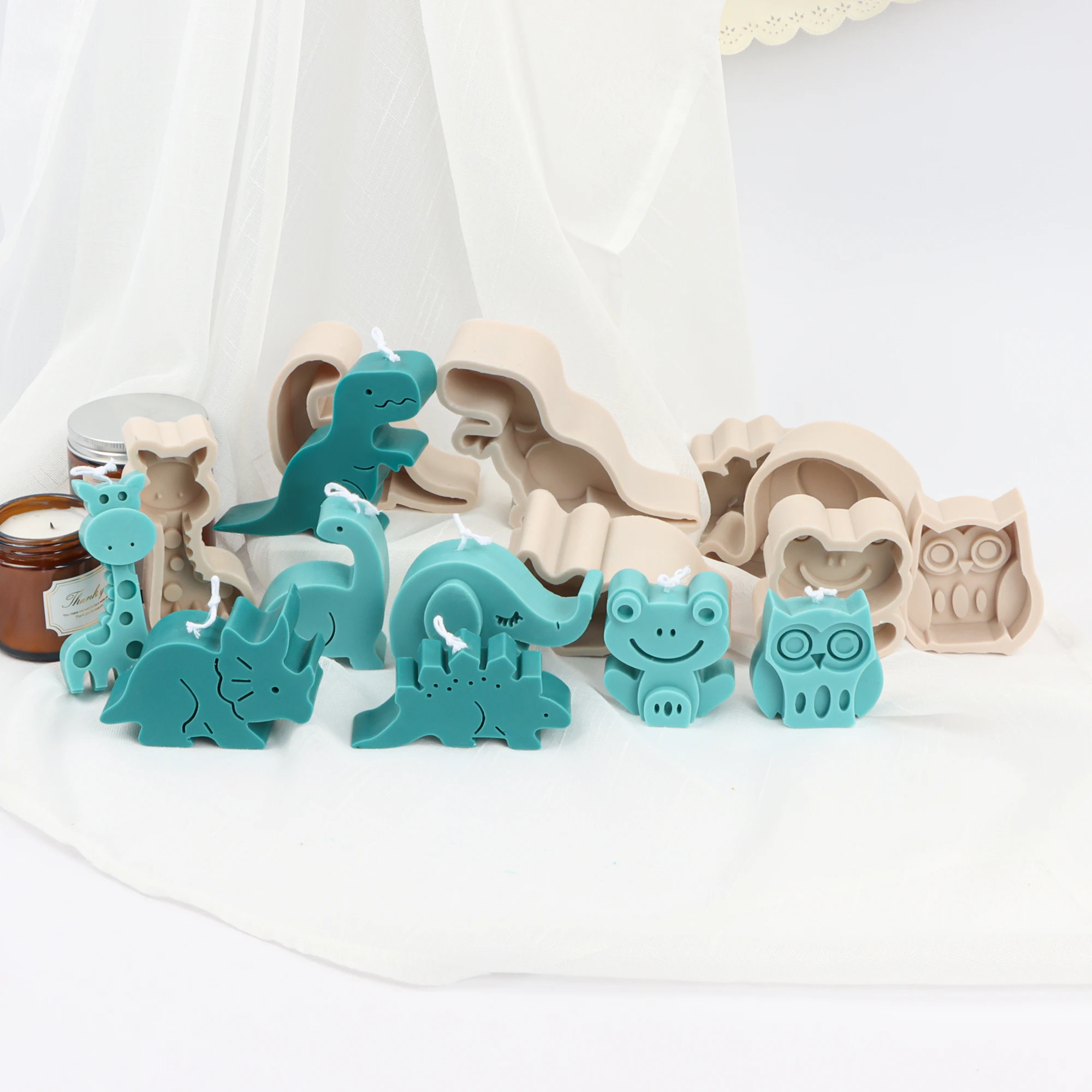 Soap Mould Tool Various Animal Shapes Sugar Craft Muffin Biscuit Bread Pudding Deesert Pan For Kids DIY Silicone Candle Mold soap mould