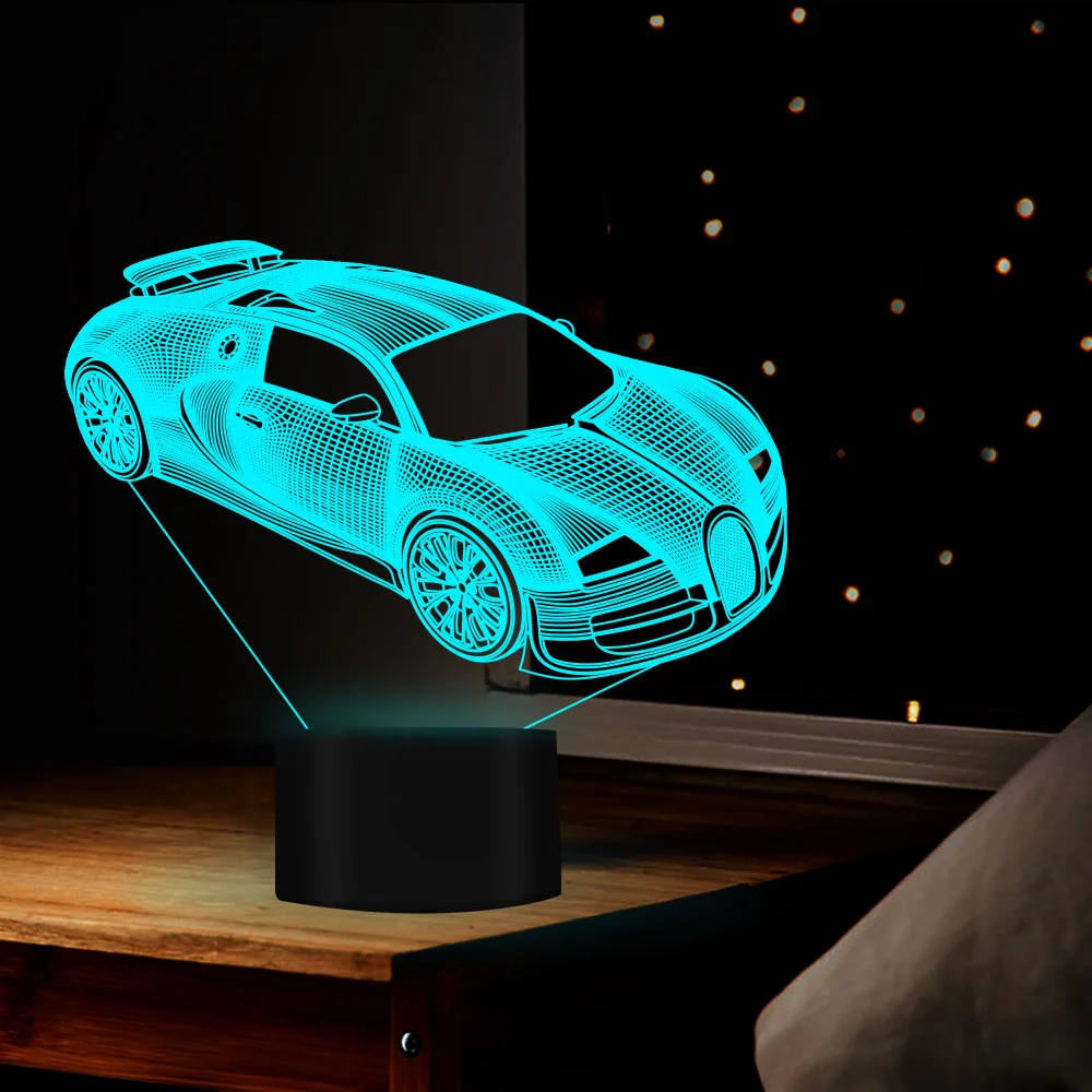 

FS-3694 Fule Amazon Hot Selling Lamp Colorful European Style 3D Night Lamp Creative Car Style LED Light