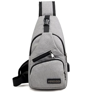 

Men Messenger Bags Chest Bag Men Large Male Shoulder Bag USB Charging Cross Body Bags Chest Pack Canvas For Men