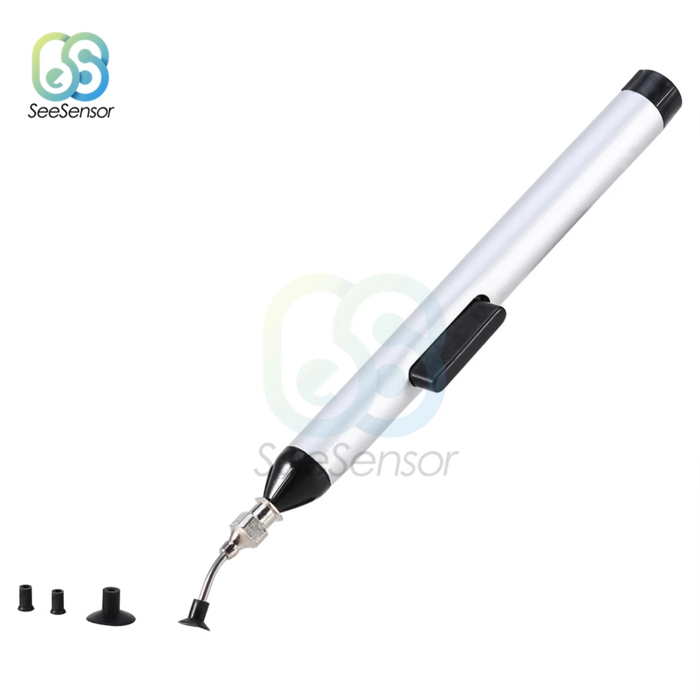 aluminum welding wire IC SMD Vacuum Sucking Suction Pen Remover Sucker Pump IC SMD Tweezer Pick Up Tool Solder Desoldering with 3 Suction Headers flux core