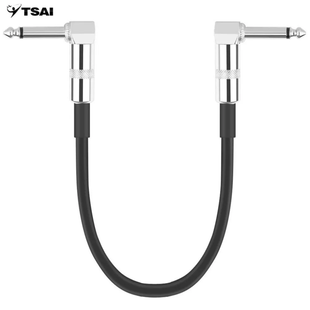 15cm/30cm High-elastic PVC Jacket Guitar Cable Guitar Cord Effect Pedal Instrument Guitar Patch 6.35mm Right Angle Plug
