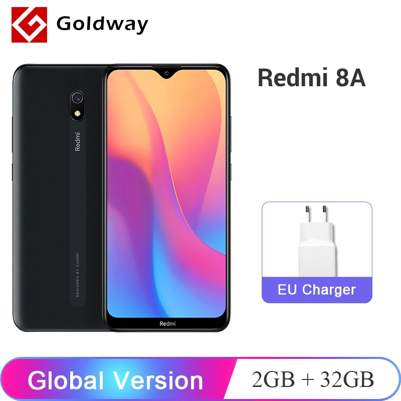 Смартфон Xiaomi Redmi 8A 8 A с глобальной версией, 2 Гб ОЗУ, 32 Гб ПЗУ, Восьмиядерный процессор Snapdargon 439, камера заднего вида 12 Мп, аккумулятор 6,22 дюйма, 5000 мАч