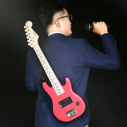 Guitare électrique à corps solide en bois de rose, accessoires jaunes, micro basse, Kit de guitare électrique, accessoires d'instruments musicaux BE50DJ 