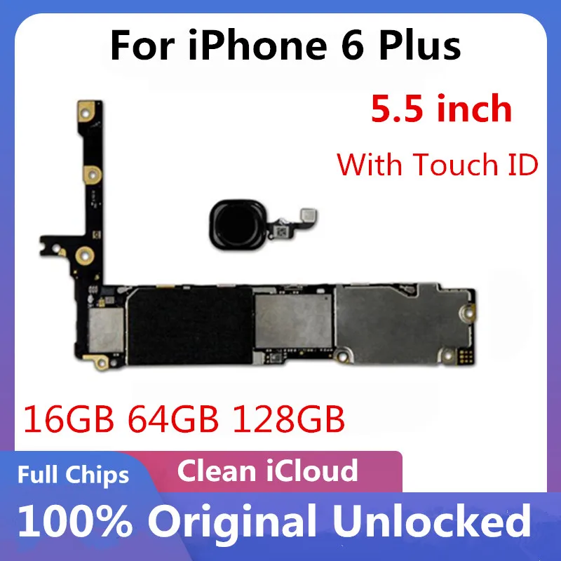 Для iPhone 6 Plus разблокированная материнская плата для 5 дюймов с/без ID 16 Гб 64 128 ГБ