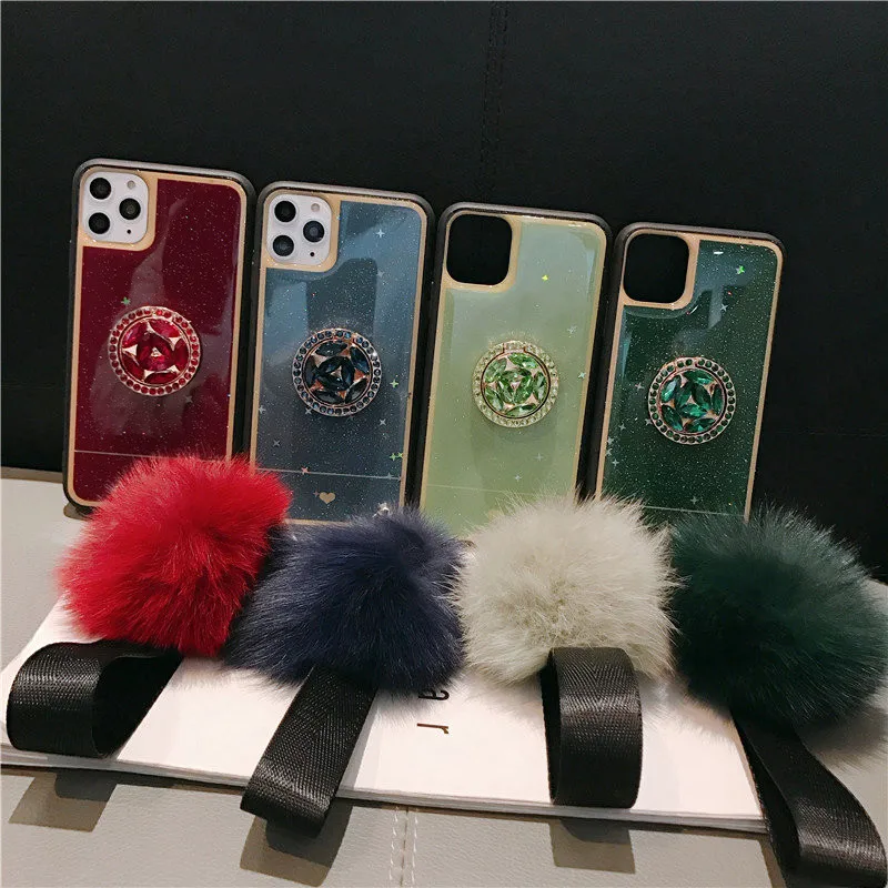 

With Bracket Phone Case Glitter Shell Coque For iPhone 11 Promax Xsmax Xr Xs X 8 7 6 6s Plus Fashion Protection Back Cover Funda