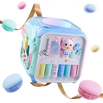

GloryStar Children Multi-function Hand Drum Wise Cube Hexahedron Baby Polyhedron Wisdom Puzzles Early Education Toy