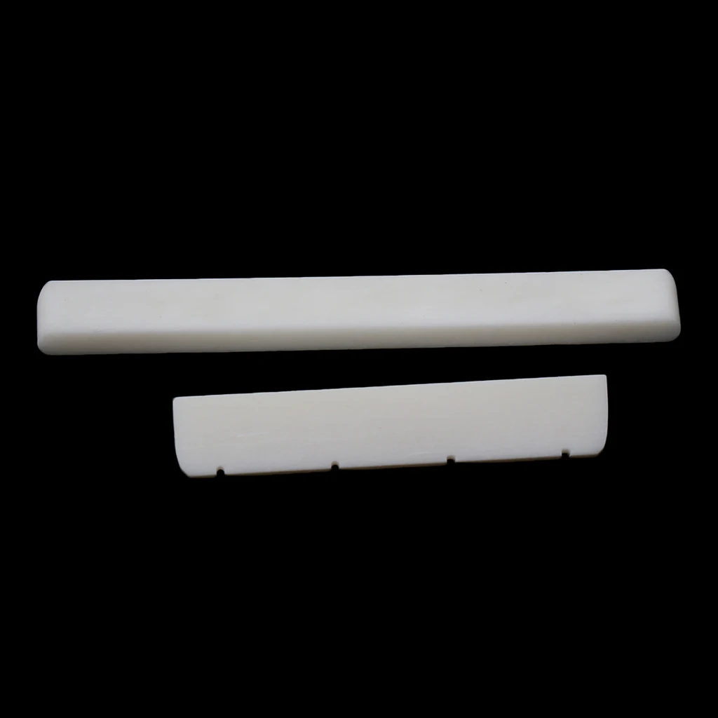 Beige Bone Saddle And Slotted Nut Set for Ukulele Replacement Parts