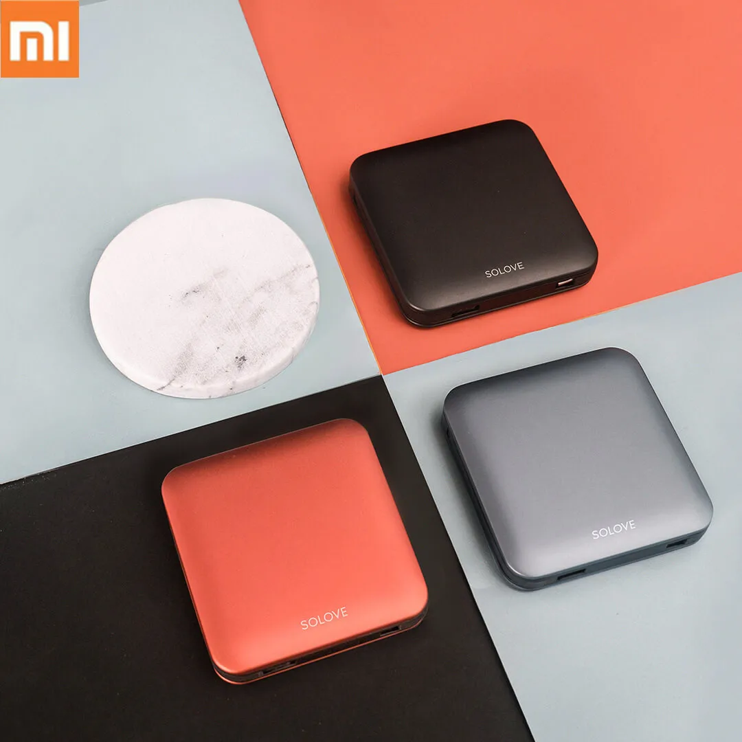 Xiaomi SOLOVE 10000mAh power bank портативный 2.1A Быстрая зарядка с зарядной линией внешний