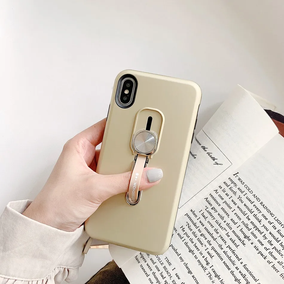 Gold Чехол Floop для iPhone 11 Pro XR X XS Max 7 8 6 6s Plus, петля на палец, ремешок, чехол, скрытая подставка, держатель, 2 в 1, адсорбция, Жесткий Чехол - Цвет: Gold