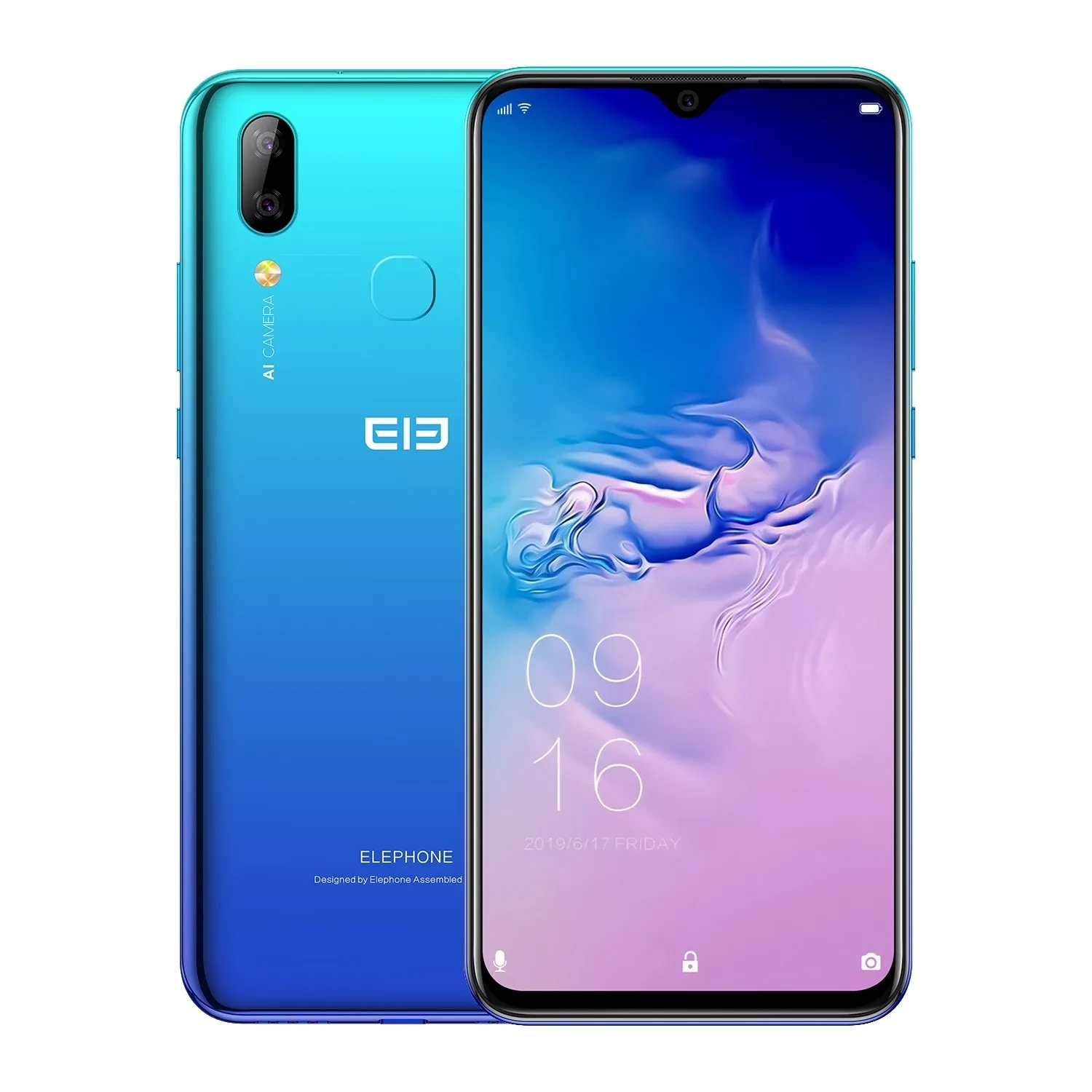 Смартфон Elephone A6 Max 4G 6,53 дюймов Android 9,0 4 Гб ОЗУ 64 Гб ПЗУ MT6762V четырехъядерный 20 МП камеры OTG NFC мобильный телефон