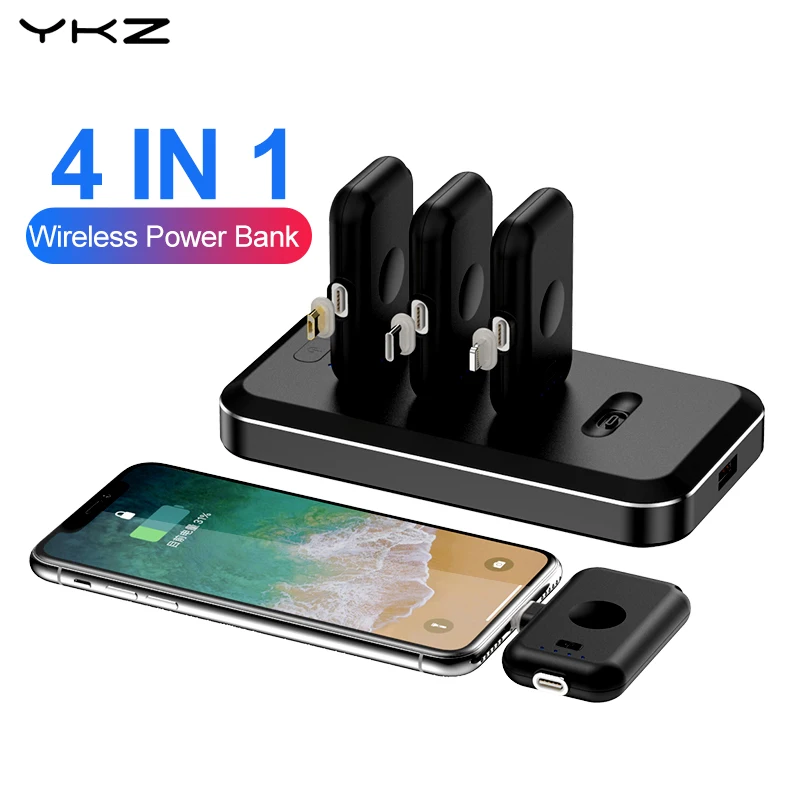 YKZ 12800mAh Power Bank Magnetic Powerbank Mini Portable External Battery TypeC Magnet Charger Capsule Poverbank | Мобильные