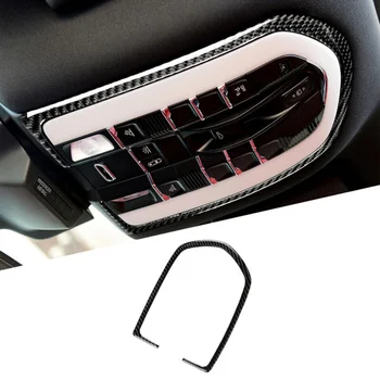 

Black Carbon Fiber Reading Light Frame Decorative Cover Trim Fashionable Car Interior Sticker For Porsche For Macan 2015-2018