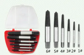 

6-piece broken head screw extractor screw broken screw tap faucet triangle valve broken wire anti-tap twist drill