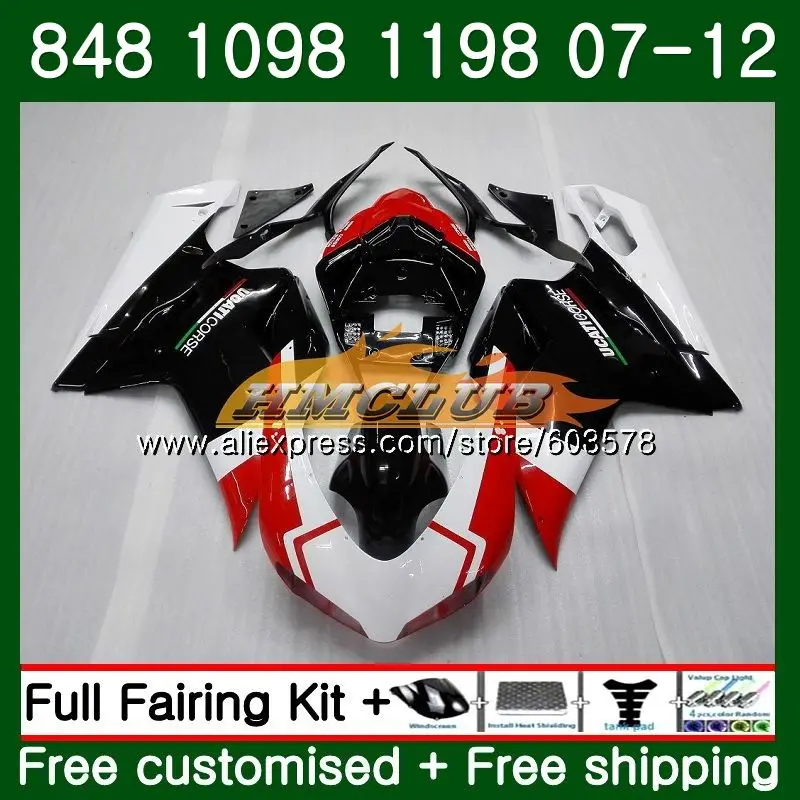 848S для поездок на мотоцикле DUCATI 848R 1098R 848 1098 1198 S 07 08 09 11 12 39CL образования легкой пены. 3 1098S 1198 S 2007 2008 2009 2010 2011 2012 обтекающий красный черный
