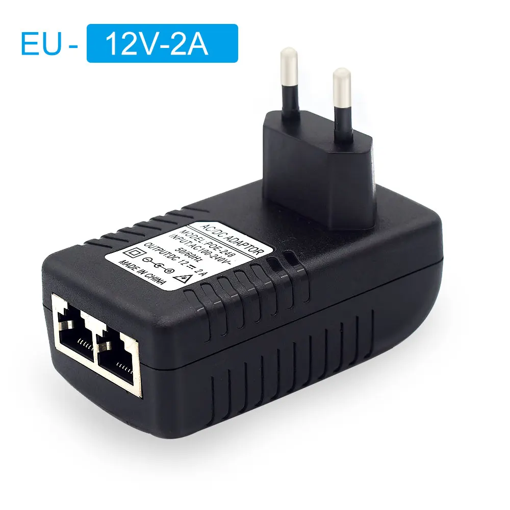 POE инжектор AC220V к DC12V 2A DC48V 0.5A POE питание через Ethernet Инжектор адаптер ЕС/Великобритания/США опционально