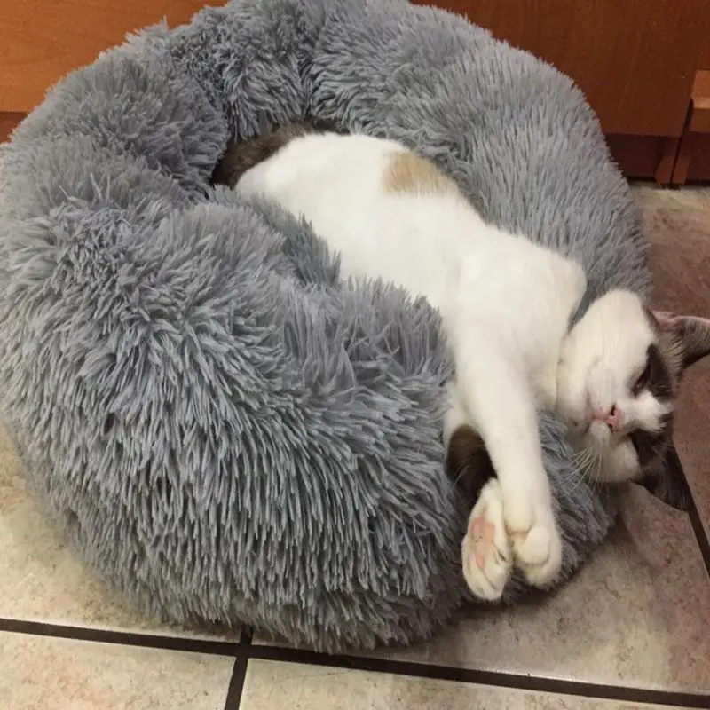 Питомник кошка собака диван-кровать круглый зимние теплые мягкие Pet спальная подушка для дивана плюшевые кровать любимчика коврик собачка кошка 50/60/70 см