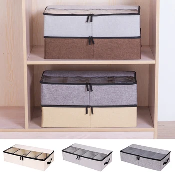 

1/2 Pcs Foldable Shoes Storage Bins Wardrobe Clothes Holder Container Closet Organizer Storage Box Clothes Classification D20