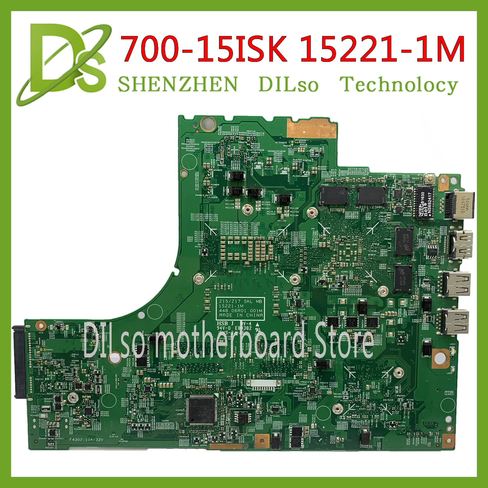 wonderful  KEFU 15221-1M Laptop motherboard for Lenovo 700-15 700-15ISK motherbaord DDR4 I7-6700HQ GTX950M-2GB