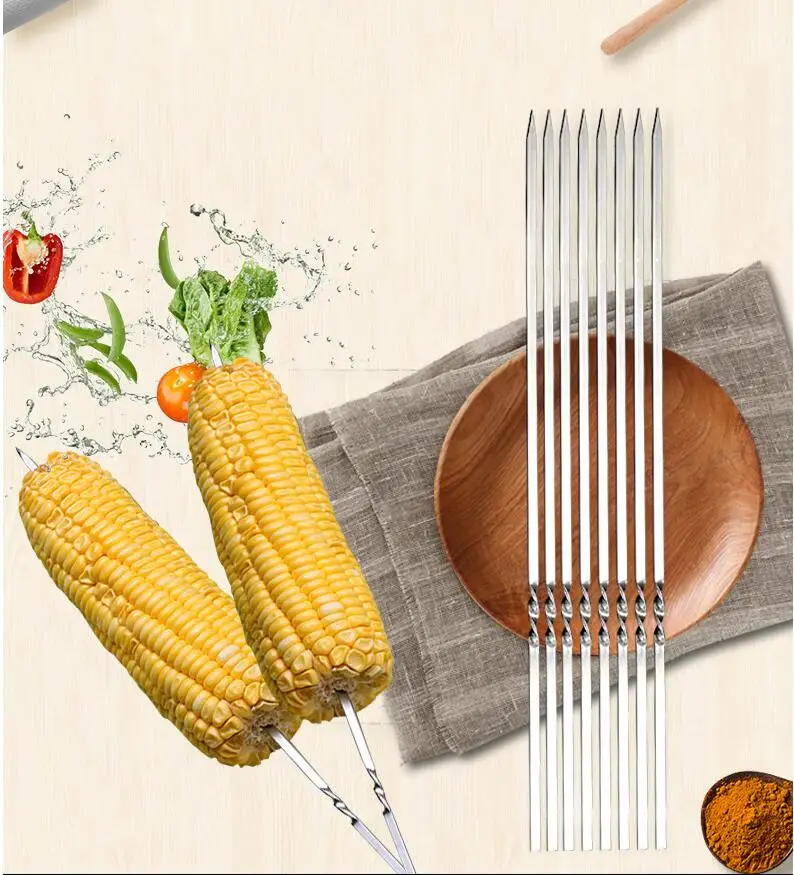 20 шт. многоразовые плоские шашлыки для барбекю из нержавеющей стали игла