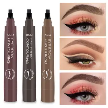 

5 Colors 3D Microblading Eyebrow Tattoo Pen 4 Fork Tips Fine Sketch Liquid Eyebrow Pencil Waterproof Eyebrow Tint Makeup TXTB1