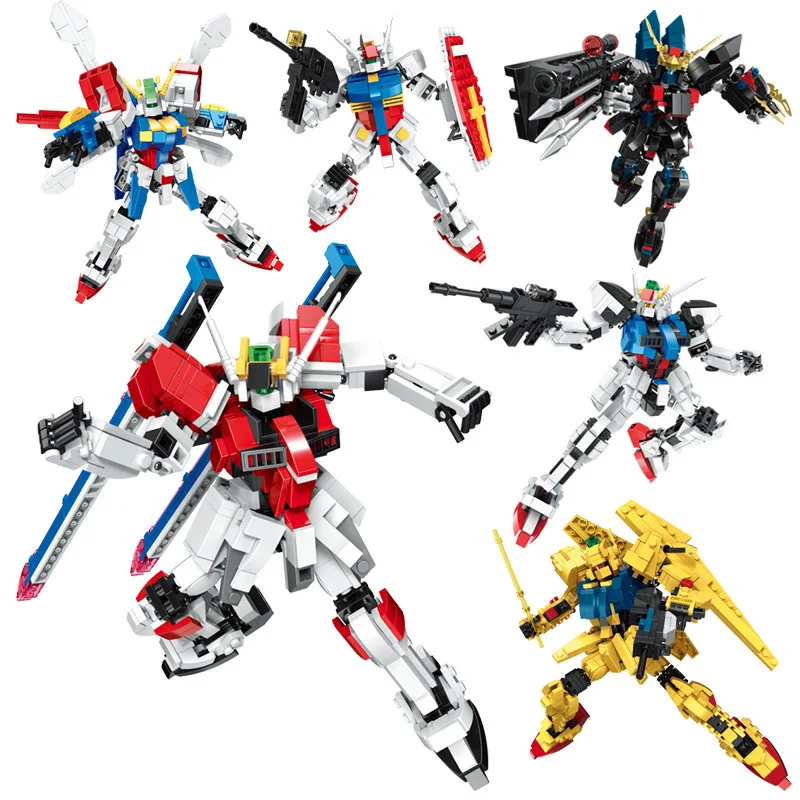 

HSANHE Educational Assembled Building Blocks Toy 2800-2805 Gundam Model Mobile Suit Mech