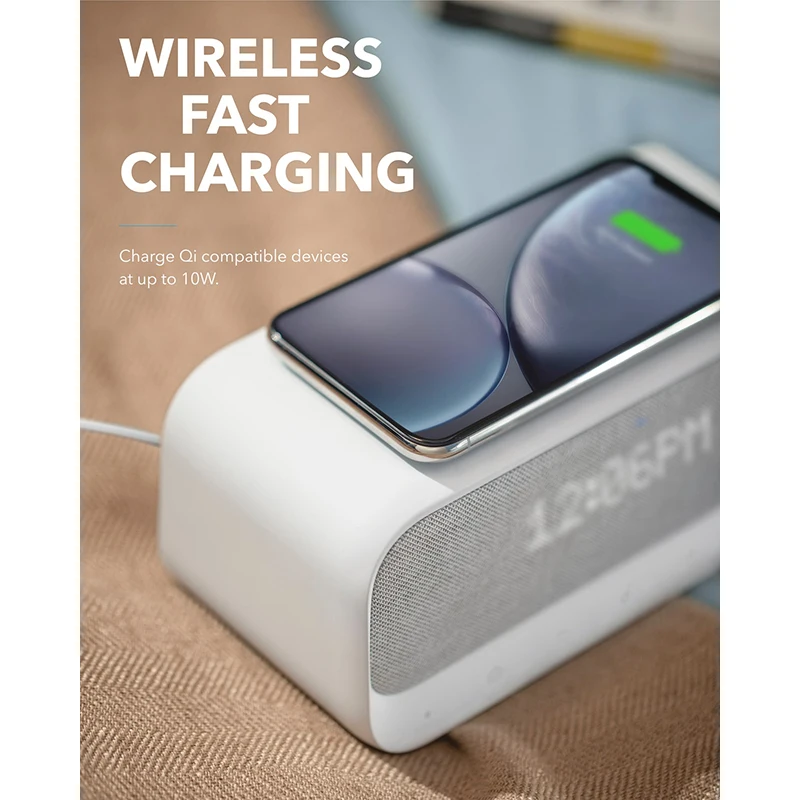 Soundcore Wakey Bluetooth колонки питание от Anker с будильником, стерео звук, fm-радио, белый шум